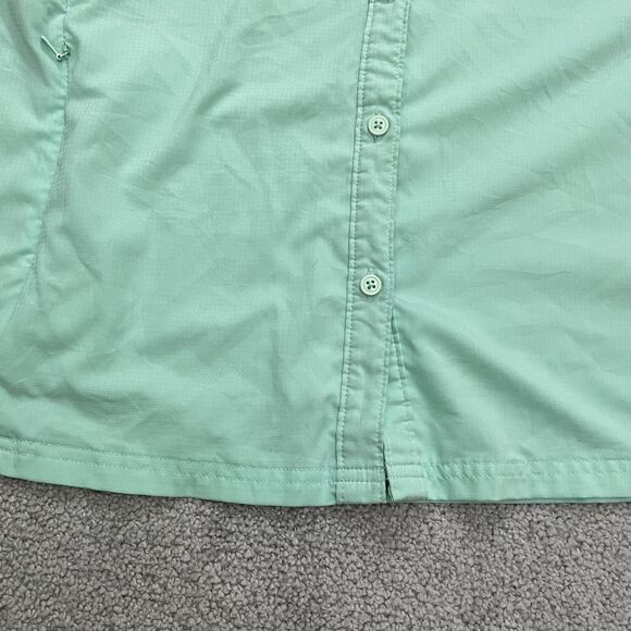 Columbia PFG Tamiami Active Shirt Womens Xl Green Short Sleeve Zip Pocket Casual - Picture 4 of 13